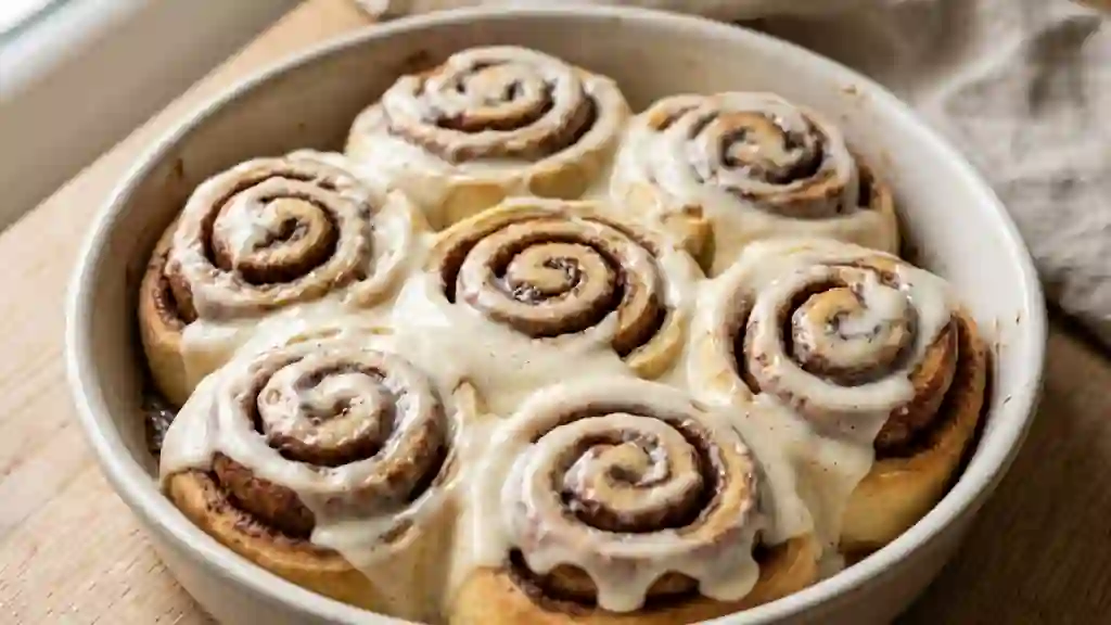 Cinnamon Rolls moelleux et glaçage fondant - Photo de présentation