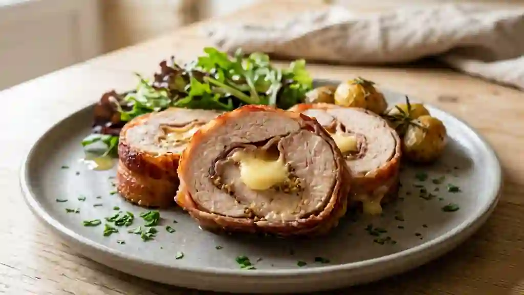 Roulés de dinde fondants au lard et moutarde - Photo de présentation