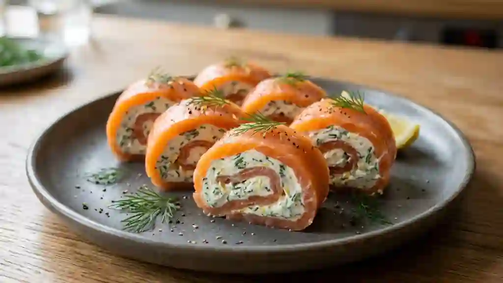Roulés de saumon fondants à l'aneth - Photo de présentation