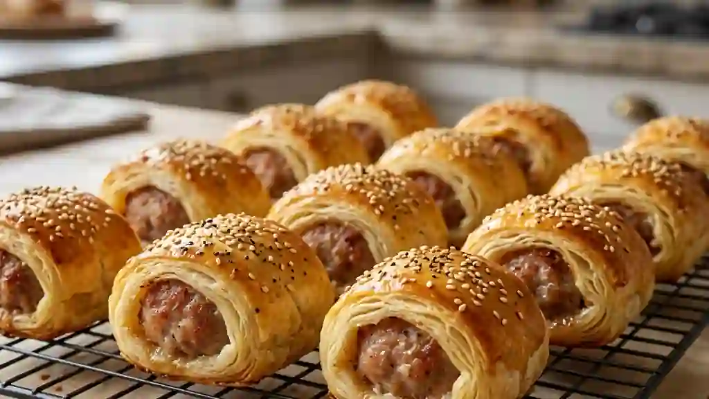 Feuilletés saucisse croustillants au sésame - Photo de présentation