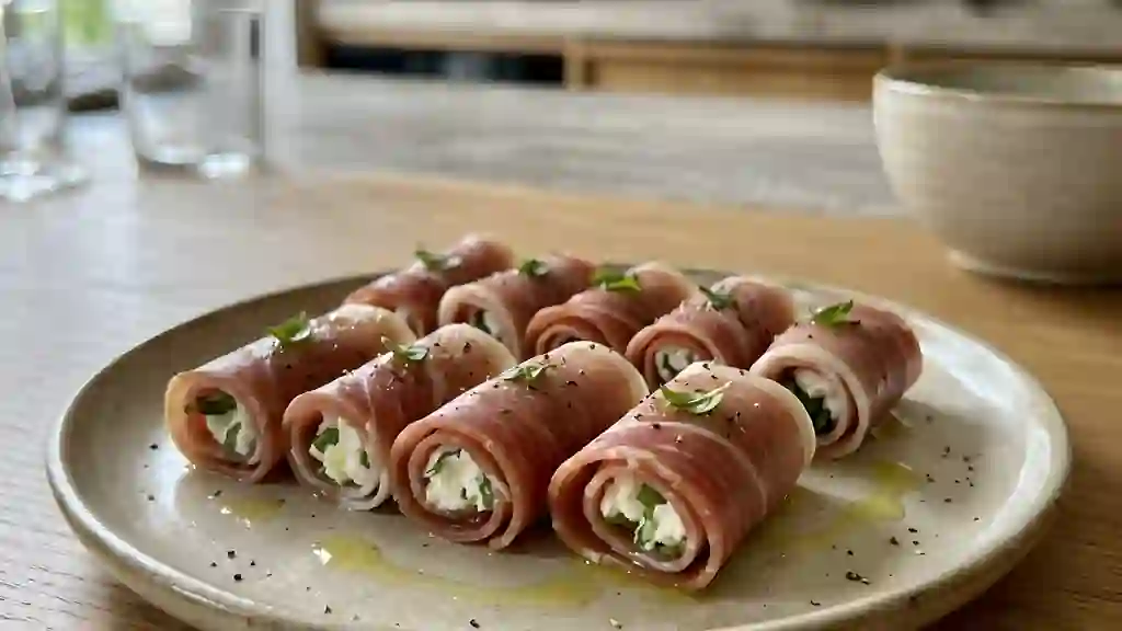Roulés fondants jambon italien et brousse - Photo de présentation
