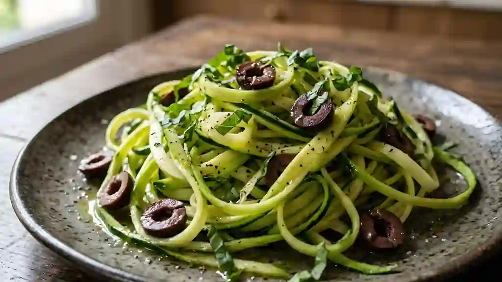 Rubans de courgettes à l'olive noire - Photo de présentation