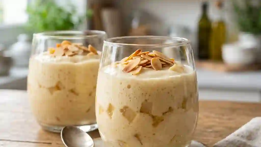 Sabayon aux poires fondant et amandes croquantes - Photo de présentation
