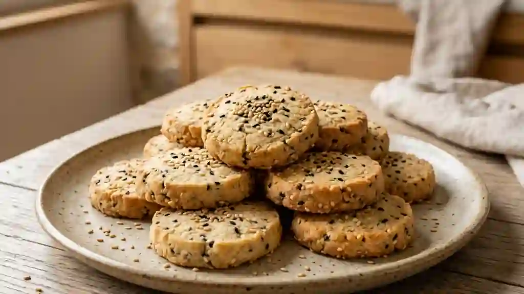 Sablés croustillants au sésame doré - Photo de présentation