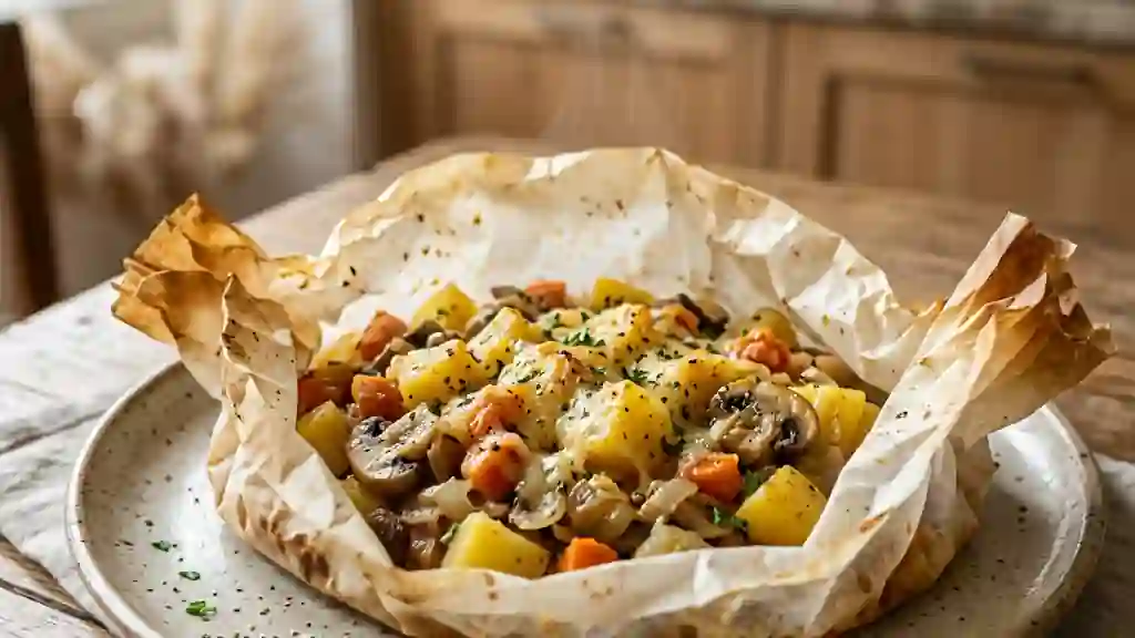 Papillotes de légumes fondants et fromage doré - Photo de présentation
