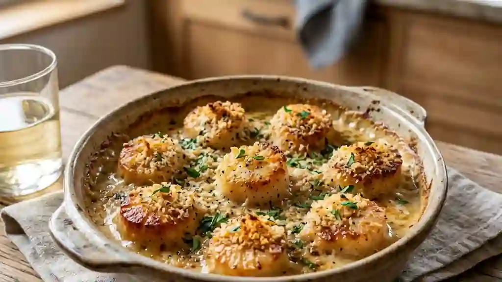 Saint-Jacques Gratinées au Beurre Demi-Sel - Photo de présentation