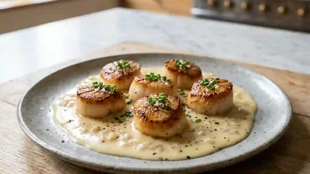 Saint-Jacques Snackées au Beurre Blanc Soyeux - Photo de présentation