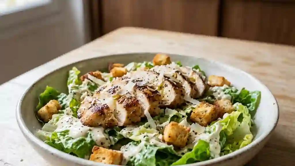 Salade César ultra-crémeuse au poulet - Photo de présentation