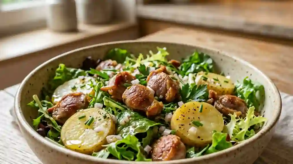 Salade landaise tiède aux gésiers confits - Photo de présentation