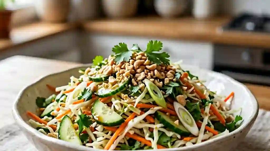Salade chinoise croquante cacahuète et sésame - Photo de présentation