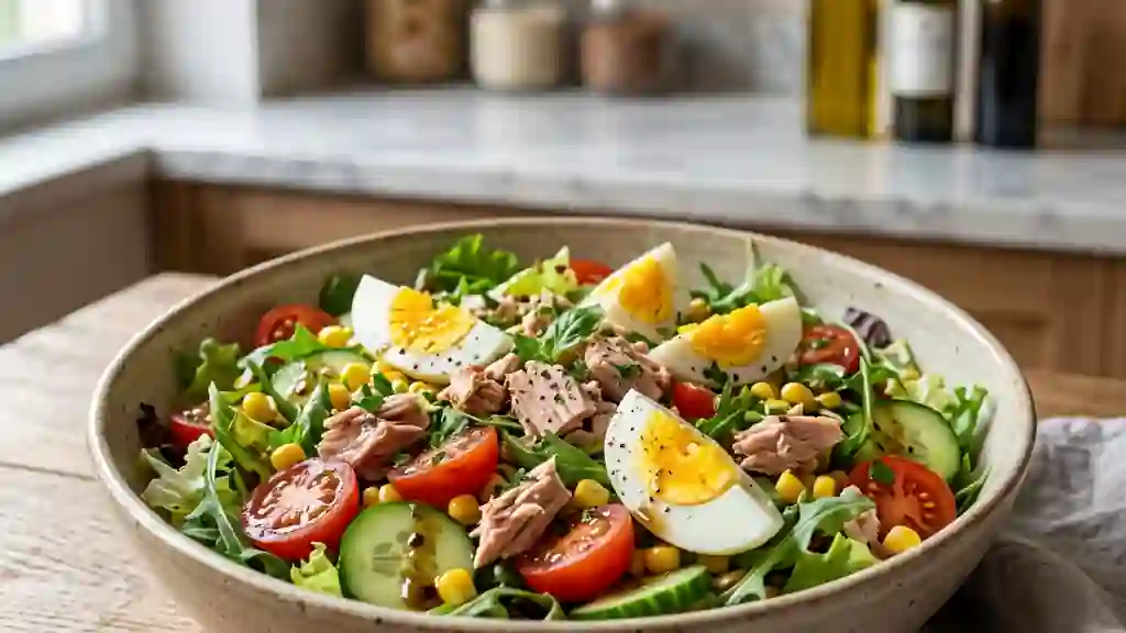 Salade au thon croquante et colorée - Photo de présentation