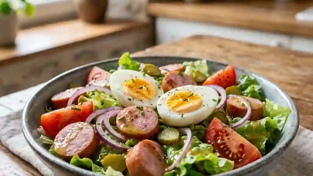 Salade de cervelas croquante et moutardée - Photo de présentation