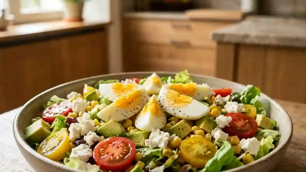 Salade croquante avocat, feta et œuf fondant - Photo de présentation