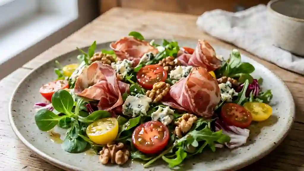 Salade Coppa, Roquefort et Noix au Miel - Photo de présentation