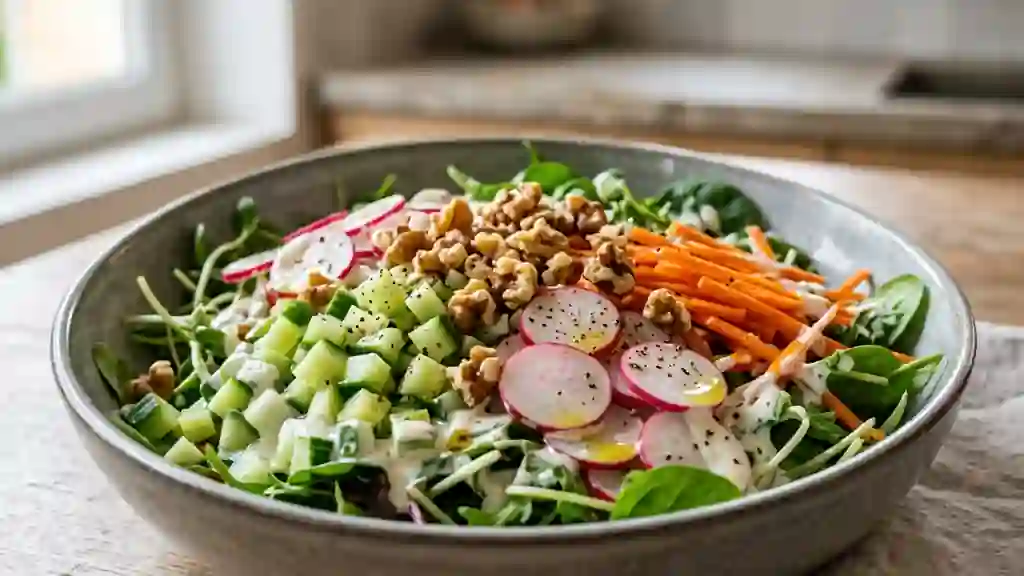 Salade croquante au Carré Frais et noix - Photo de présentation