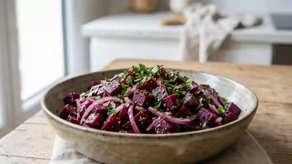 Betteraves fondantes au cumin et herbes fraîches - Photo de présentation
