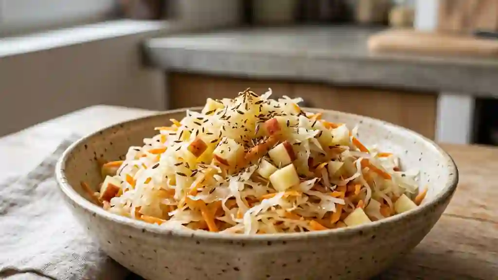 Salade de choucroute croquante pomme et cumin - Photo de présentation