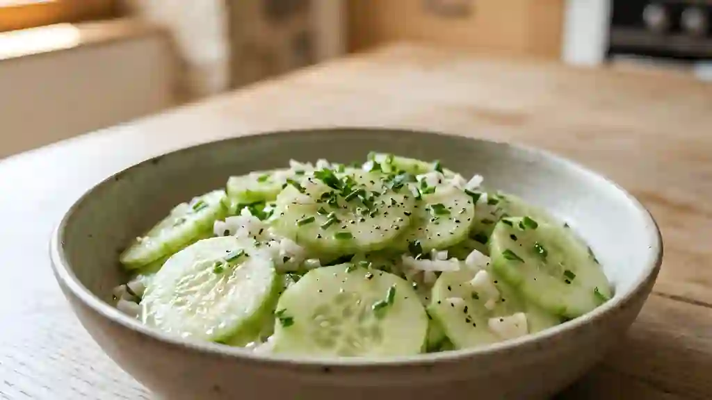 Salade de concombres croquants à l'échalote - Photo de présentation