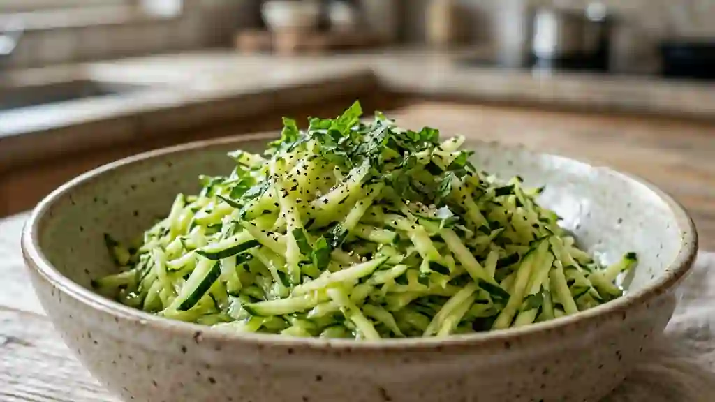 Courgettes râpées au citron et menthe - Photo de présentation