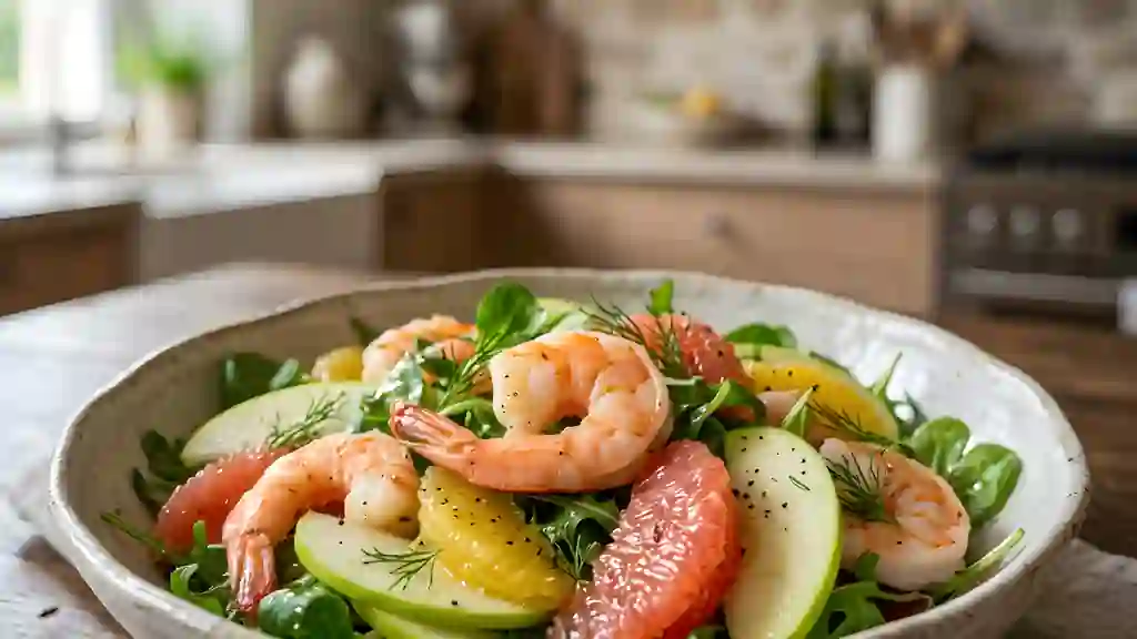 Salade de crevettes acidulée et croquante - Photo de présentation
