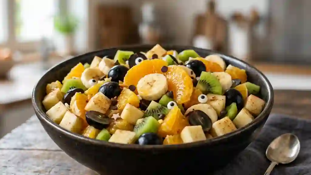 Salade de fruits d'Halloween fraîche et épicée - Photo de présentation