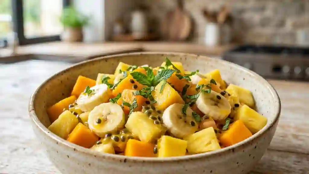 Salade antillaise mangue, ananas et passion - Photo de présentation