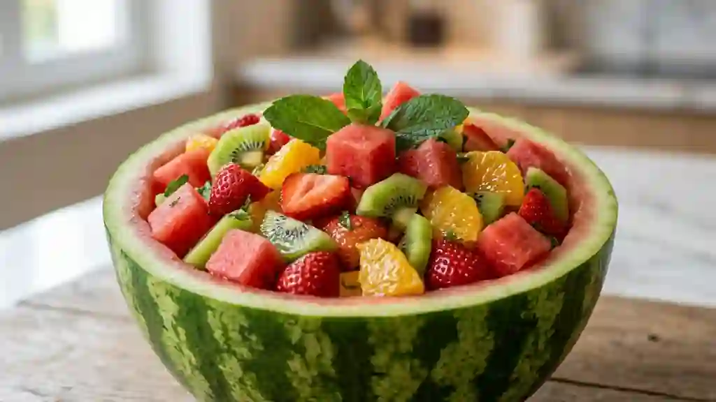 Pastèque givrée aux fruits frais et menthe - Photo de présentation