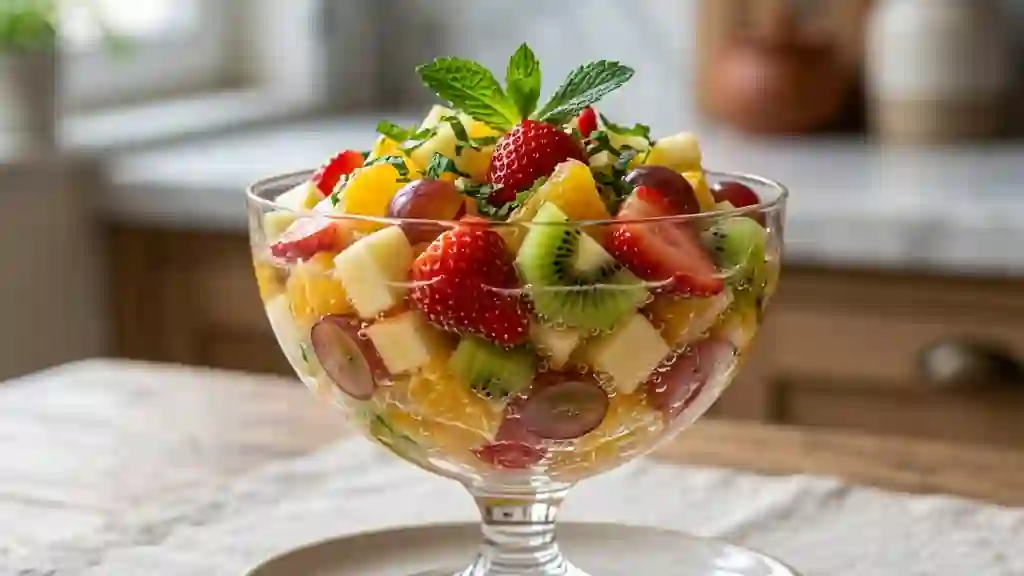 Salade de fruits givrée au champagne - Photo de présentation
