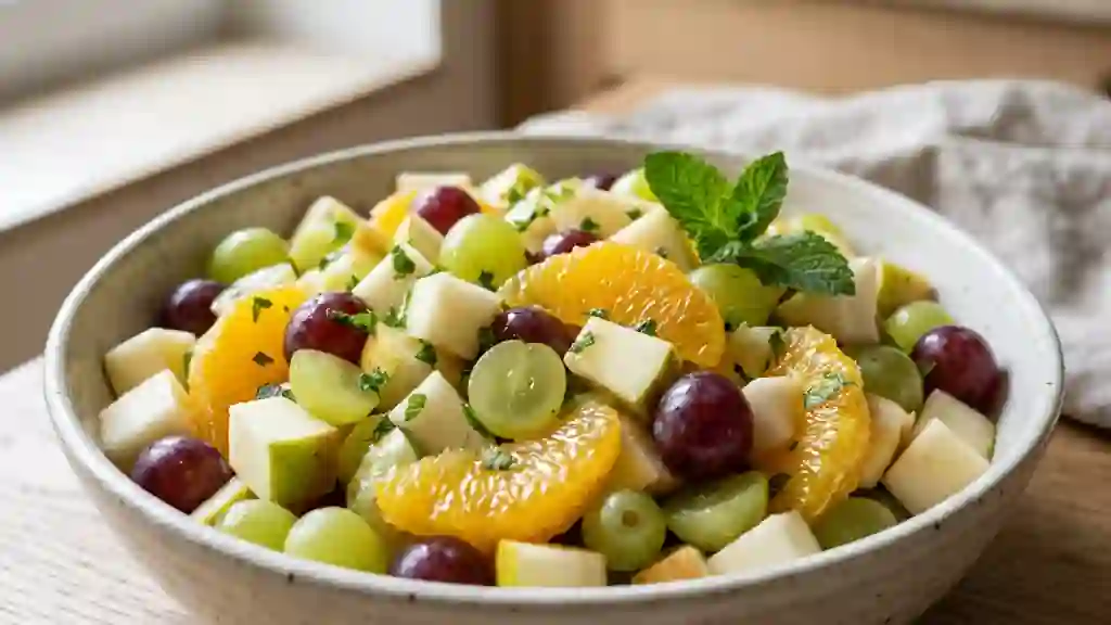 Salade de fruits d'automne au miel et menthe - Photo de présentation