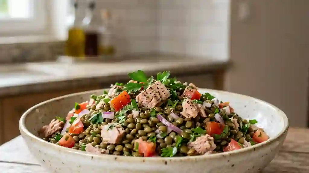 Lentilles au thon : la salade croquante et iodée - Photo de présentation