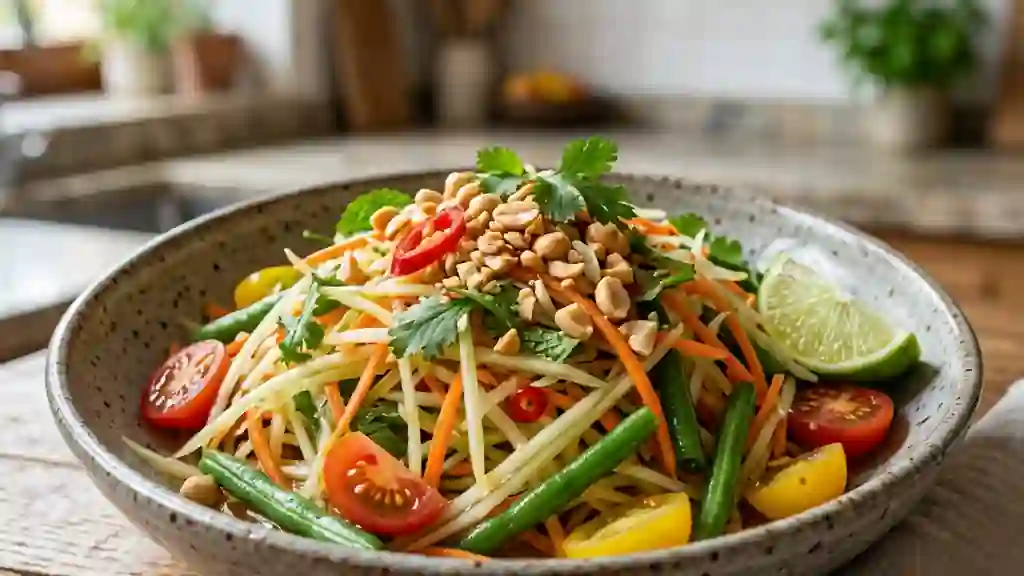 Salade de papaye verte croquante et pimentée - Photo de présentation