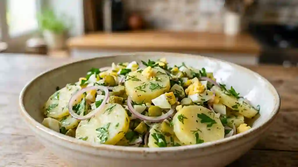 Salade de pommes de terre fondante à la belge - Photo de présentation