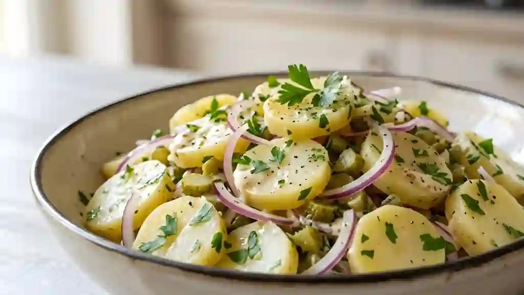 Salade de pommes de terre crémeuse - Photo de présentation