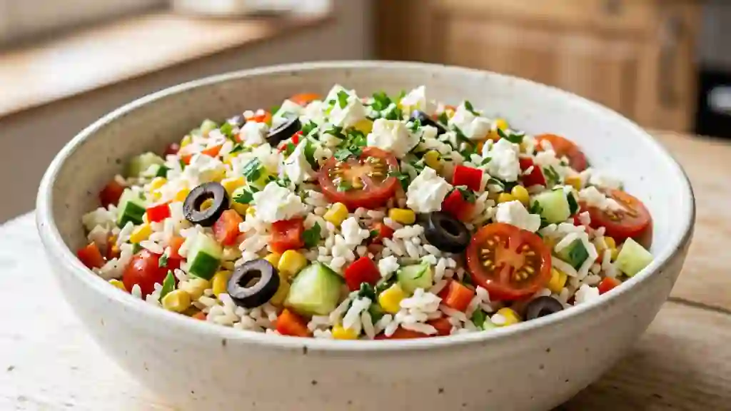 Salade de riz croquante à la feta et citron - Photo de présentation