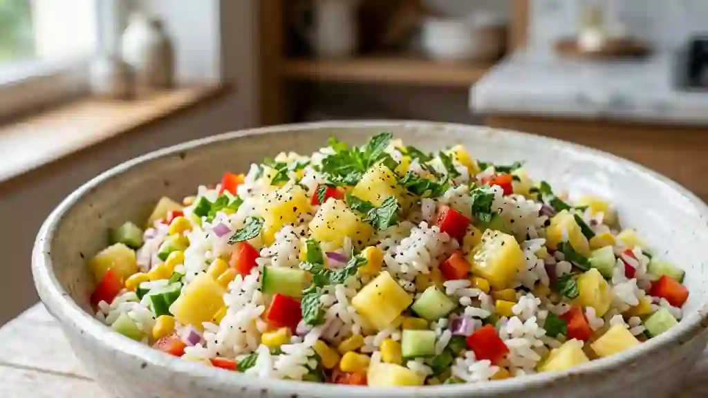 Salade de riz croquante à l'ananas - Photo de présentation