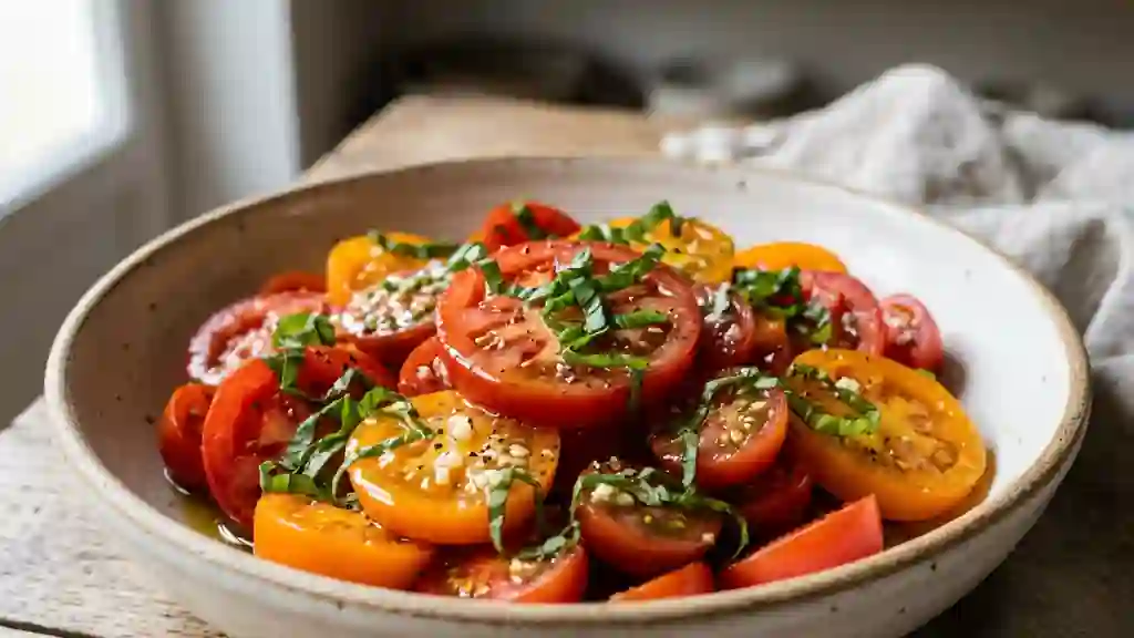 Tomates Fondantes à la Napolitaine et Basilic - Photo de présentation