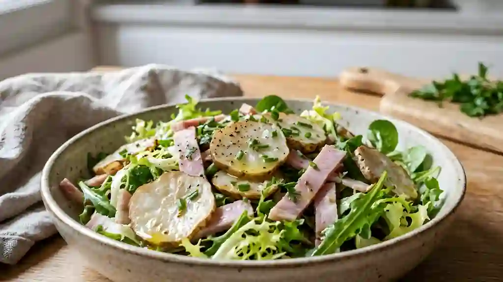 Salade de topinambours fondants au jambon - Photo de présentation