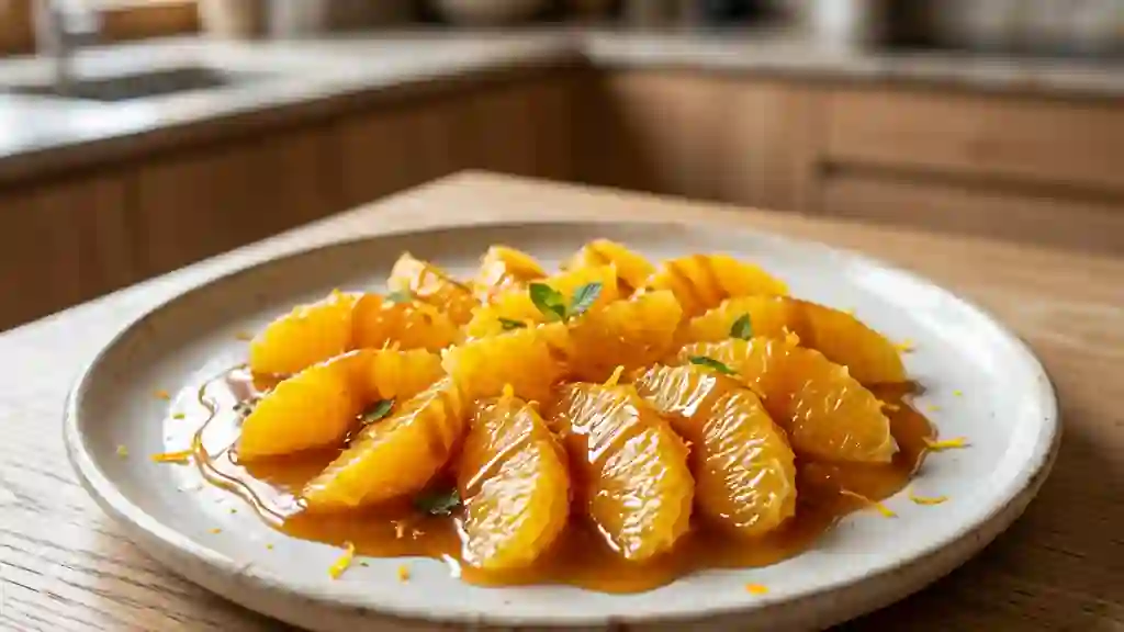 Carpaccio d'oranges au caramel ambré - Photo de présentation