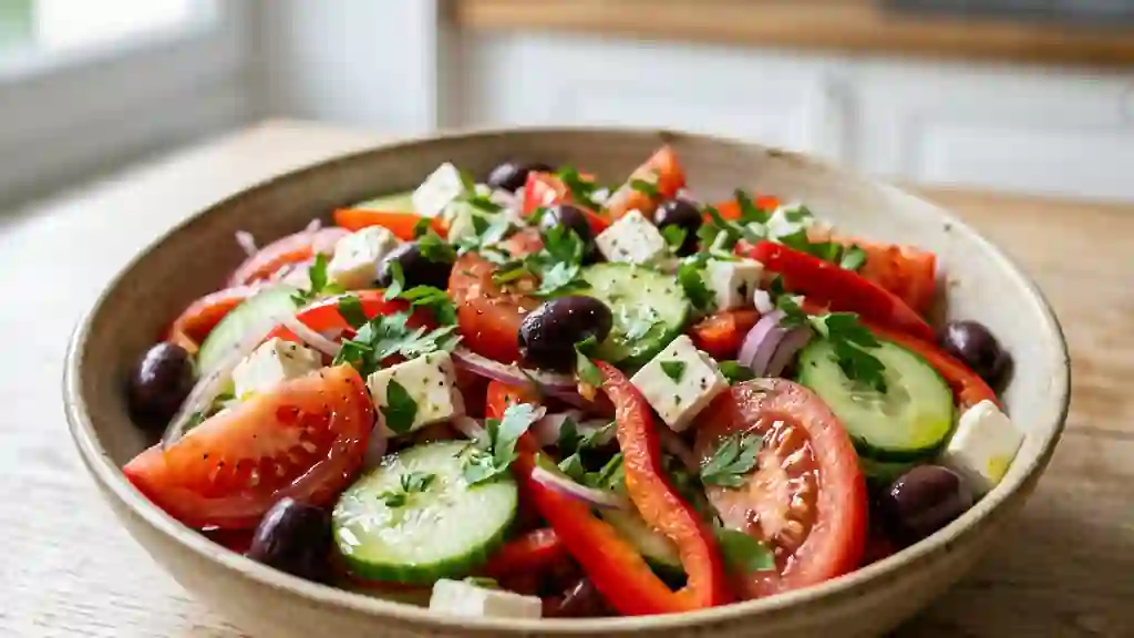 Salade grecque croquante à la feta - Photo de présentation