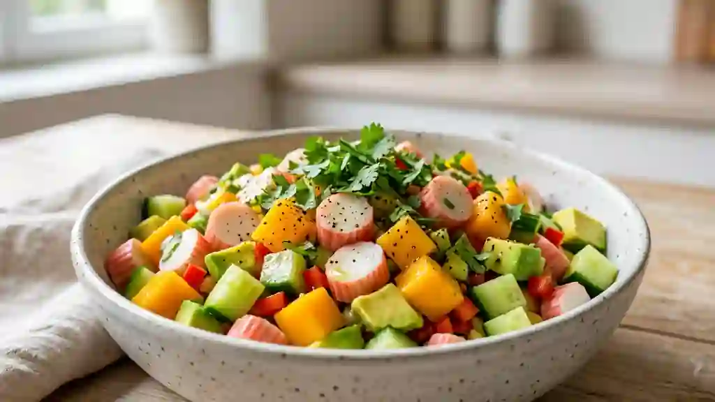 Salade des îles croquante mangue et surimi - Photo de présentation