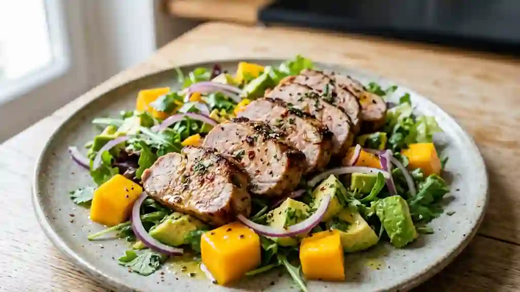 Salade de Filet Mignon, Mangue et Avocat fondant - Photo de présentation