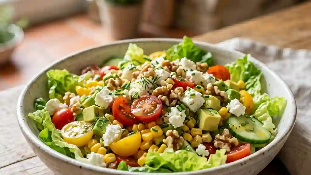 Salade croquante feta, avocat et noix au miel - Photo de présentation