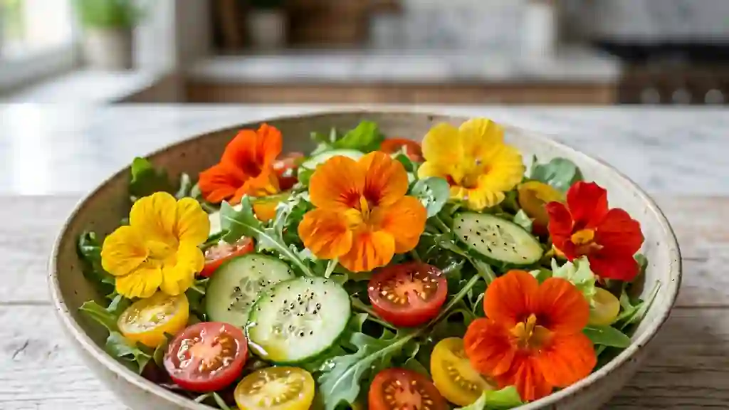 Salade de Capucines Croquante et Miel Acidulé - Photo de présentation