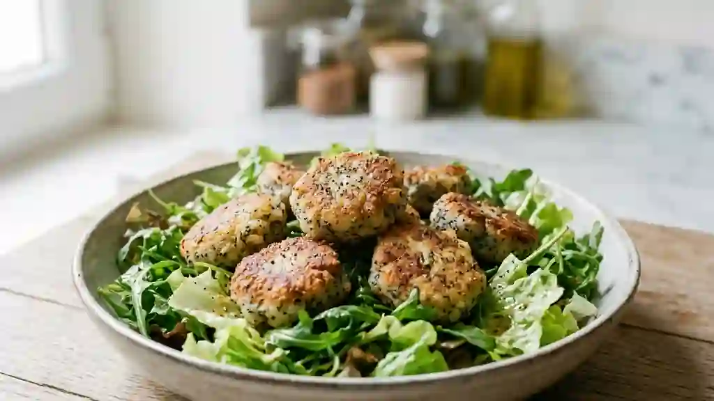 Salade aux boulettes de pavot Mohnklösse - Photo de présentation