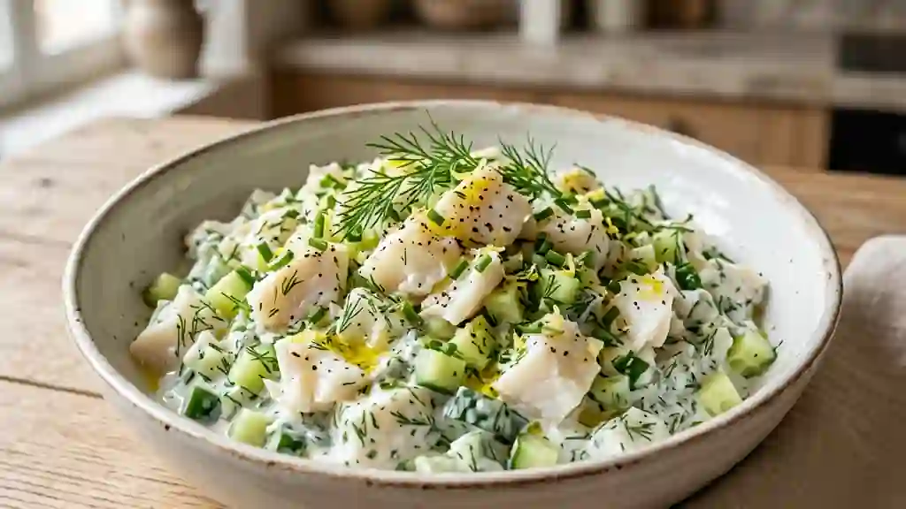 Salade de cabillaud fondante au yaourt - Photo de présentation