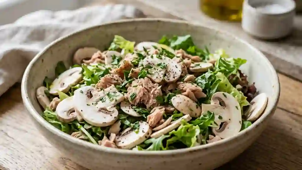 Salade croquante champignons et thon - Photo de présentation