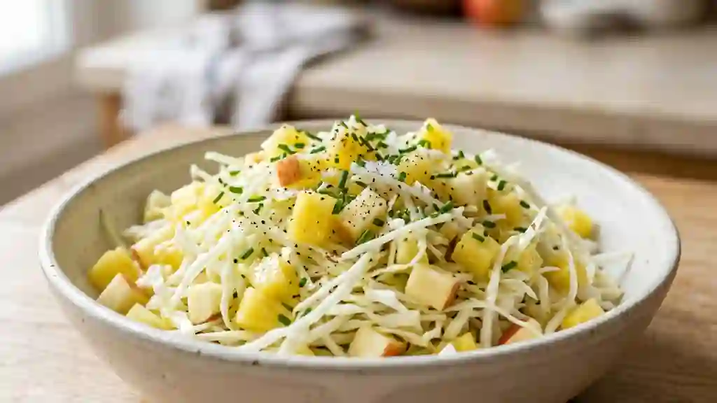 Salade croquante chou blanc, ananas et pomme - Photo de présentation