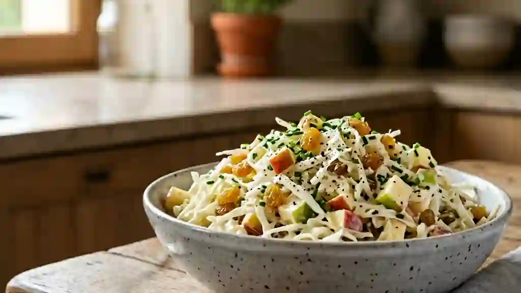 Chou croquant, pommes et raisins au miel - Photo de présentation