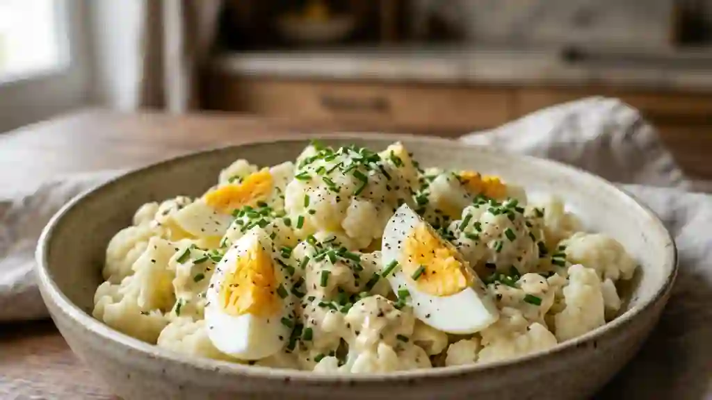 Chou-fleur croquant et œufs fondants en salade - Photo de présentation