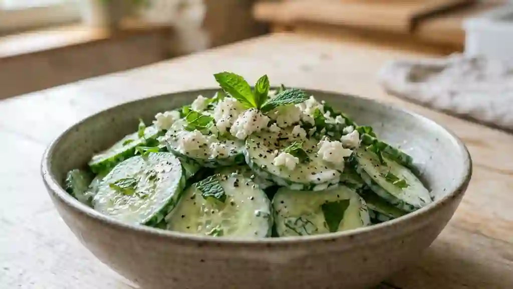 Concombre croquant au chèvre frais et menthe - Photo de présentation